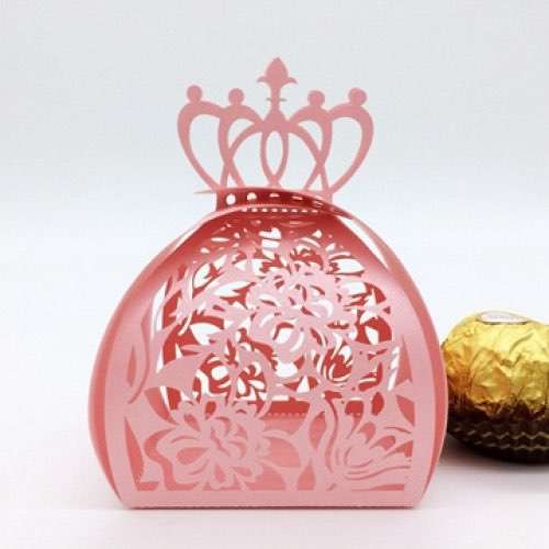 Candy Box Laser Cut Paper Crown Pattern Beautiful Box Customized